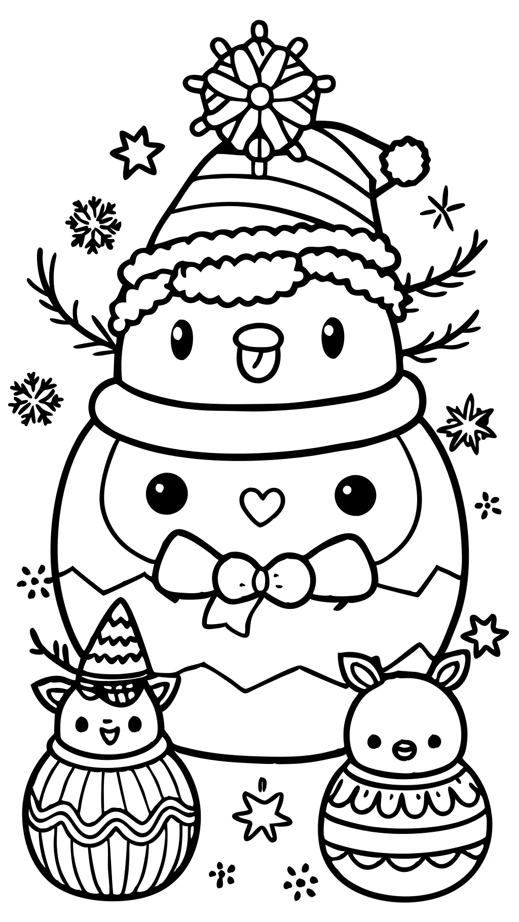 coloriage de squishmallows de Noël